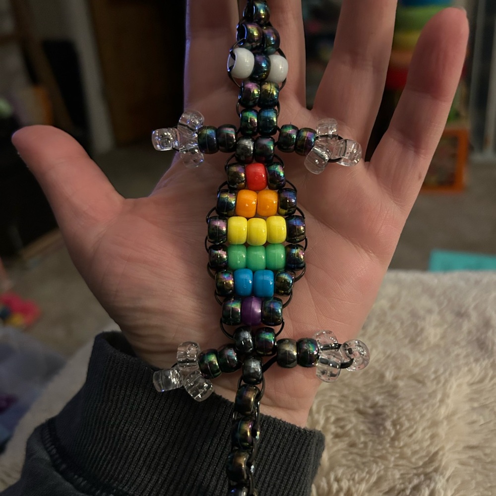 Handmade Colorful Beaded Lizard